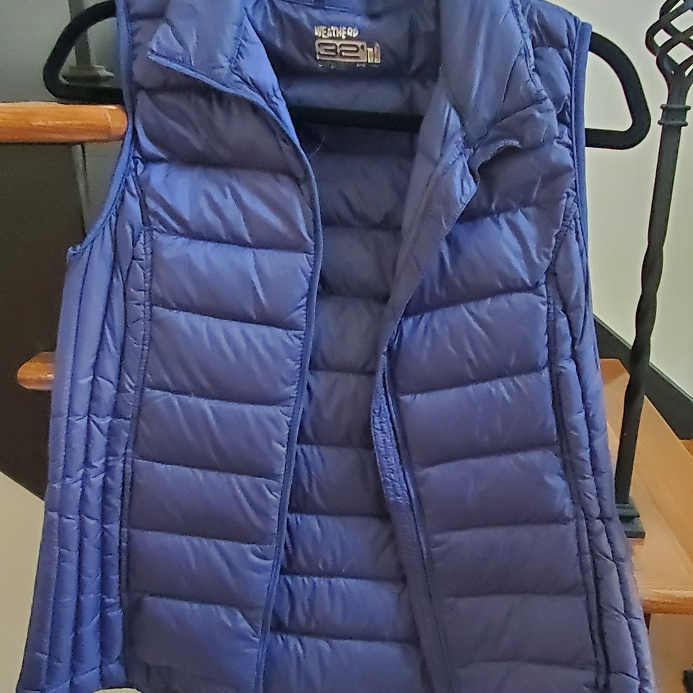 Blue puffer vest